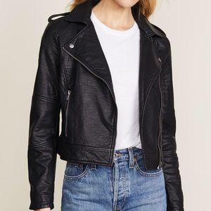 Cupcakes and cashmere Faux Leather Moto Jacket